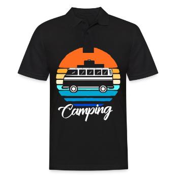 Camping Gift Camper Camping Holiday Holidays Forest - Men's Polo Shirt - black - Front - Kai (181cm)