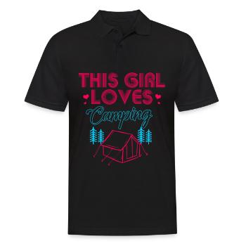 Camping Gift Camper Camping Holiday Holidays Forest - Men's Polo Shirt - black - Front - Kai (181cm)