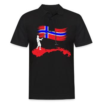 Cadeau de peche norvege nord scandinavie - Polo Homme - noir - Devant - Kai (181cm)