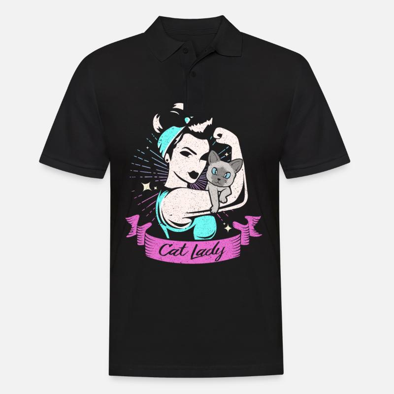 Siamkatze - Männer Poloshirt - Schwarz