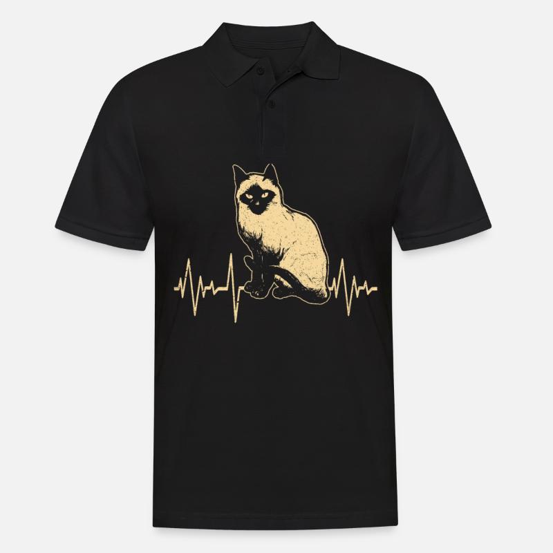 Siamkatze - Männer Poloshirt - Schwarz