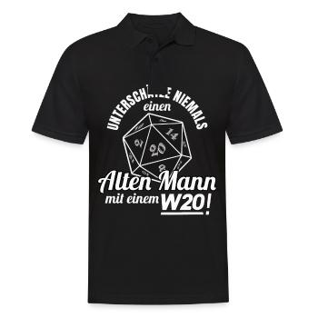 Pen and Paper W20 Spielleiter Geschenk - Männer Poloshirt - Schwarz - Vorne - Kai (181cm)