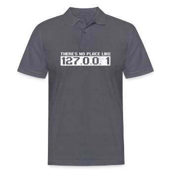 Computer Programming No Place Like 127.0.0.1 Gift - Men's Polo Shirt - charcoal grey - Front - Nico (186cm)