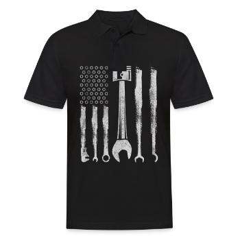Outil de tournevis Mécanicien US Cars USA - Polo Homme - noir - Devant - Kai (181cm)