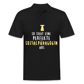 Sozialpädagogin Soziale Arbeit Sozialpädagogik - Männer Poloshirt - Schwarz - Vorne - Kai (181cm)