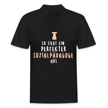 Sozialpädagoge Soziale Arbeit Sozialpädagogik - Männer Poloshirt - Schwarz - Vorne - Kai (181cm)