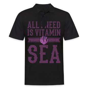 I NEED VITAMIN SEA Coral Gift For Divers - Men's Polo Shirt - black - Front - Kai (181cm)