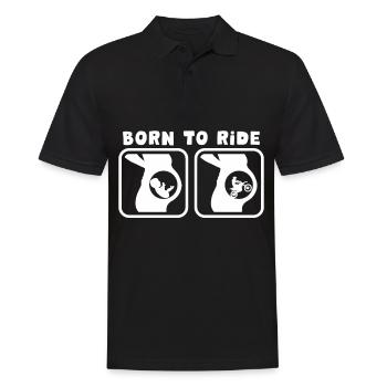 Cadeau cyclomoteur cascadeur motocross moto - Polo Homme - noir - Devant - Kai (181cm)