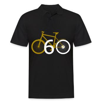 60 60. sechzig Geburtstag Fahrrad Geschenk - Männer Poloshirt - Schwarz - Vorne - Kai (181cm)