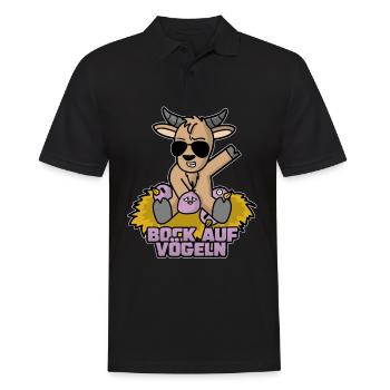 Bock auf Vögeln lustig spruch - Männer Poloshirt - Schwarz - Vorne - Kai (181cm)