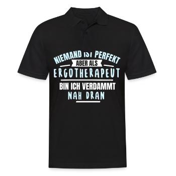 Ergotherapeut Ergotherapeutin Geschenk Fun Lustig - Männer Poloshirt - Schwarz - Vorne - Kai (181cm)