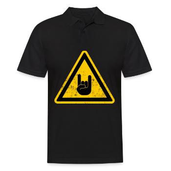 Metal Death Black Pommesgabel Hand lustig Geschenk - Männer Poloshirt - Schwarz - Vorne - Kai (181cm)