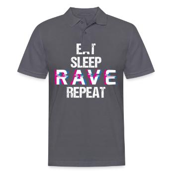 EDM Elektro Musik Lustig Techno Eat Sleep Rave - Männer Poloshirt - Anthrazit - Vorne - Nico (186cm)