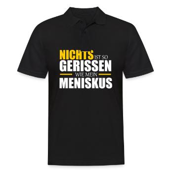 Meniskus gerissen - Männer Poloshirt - Schwarz - Vorne - Kai (181cm)