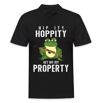 Hippity Hoppity get off my property, Frosch Waffe - Männer Poloshirt - Schwarz - Vorne - Kai (181cm)