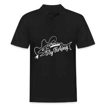 Fly fishing Fishing Fly Nature Trout Fishing - Men's Polo Shirt - black - Front - Kai (181cm)