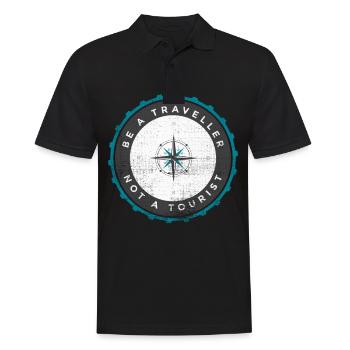 World Travel World Map Continent Holiday Gift - Men's Polo Shirt - black - Front - Kai (181cm)