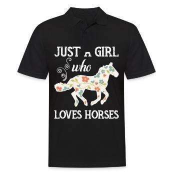 Pferdesprüche Stall Pony Pferd Fan Geschenkidee - Männer Poloshirt - Schwarz - Vorne - Kai (181cm)
