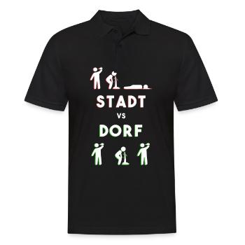 Ville vs Village Bein humour village village - Polo Homme - noir - Devant - Kai (181cm)