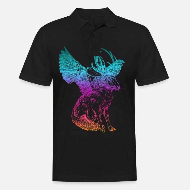 WOLPERTINGER - Männer Poloshirt - Schwarz