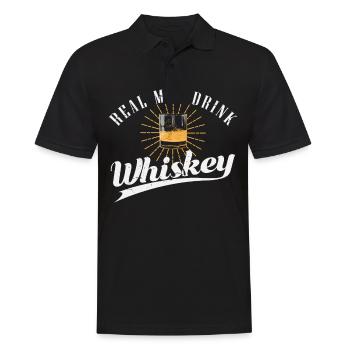 Real Men Drink Whiskey - Männer Poloshirt - Schwarz - Vorne - Kai (181cm)