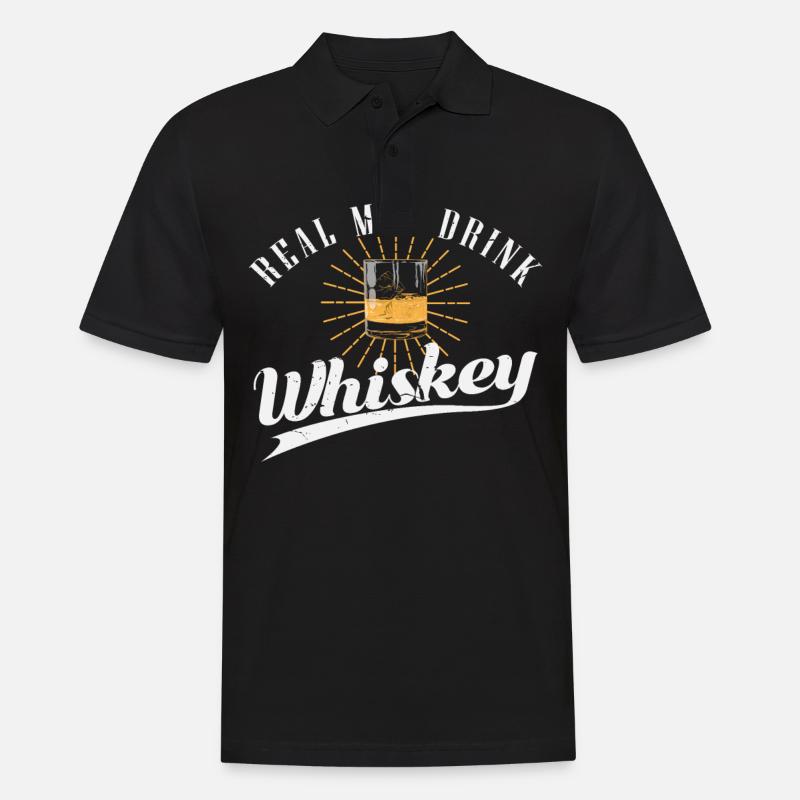 Real Men Drink Whiskey - Männer Poloshirt - Schwarz