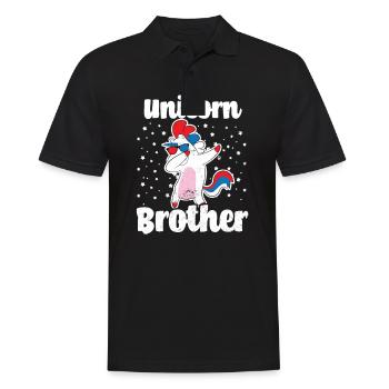 Bro Einhorn, das Bruder-Geschenk abtupft - Männer Poloshirt - Schwarz - Vorne - Kai (181cm)