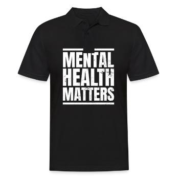 Depression Bewusstseins-Geistesgesundheit ist Geschenk von Bedeutung - Männer Poloshirt - Schwarz - Vorne - Kai (181cm)