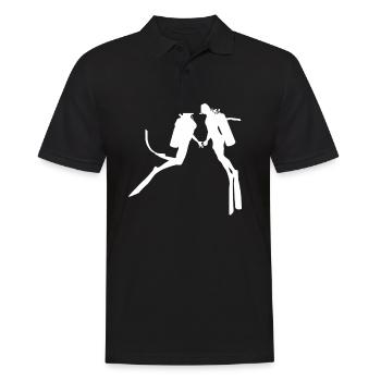 Tauchen Liebespaar Ehepaar - Männer Poloshirt - Schwarz - Vorne - Kai (181cm)