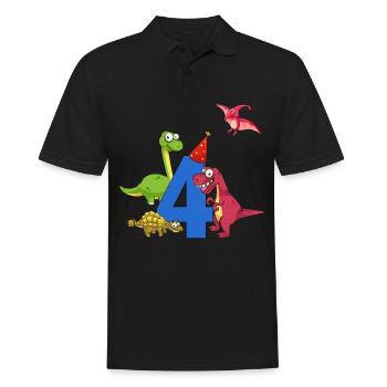 Anniversaire enfants 4 ans avec chapeaux de fête Dinos - Polo Homme - noir - Devant - Kai (181cm)
