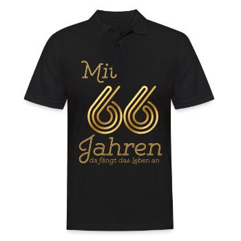 At the age of 66, life begins. Gift 66. - Men's Polo Shirt - black - Front - Kai (181cm)