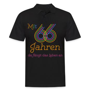 At the age of 66, life begins. Gift 66. - Men's Polo Shirt - black - Front - Kai (181cm)