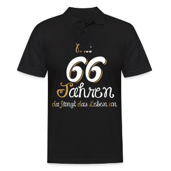 At the age of 66, life begins. Gift 66. - Men's Polo Shirt - black - Front - Kai (181cm)