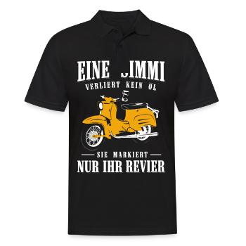 Schwalbe, Eine Simmi leckt nicht,Markiert Revier - Männer Poloshirt - Schwarz - Vorne - Kai (181cm)