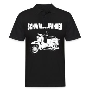 Schwalbenfahrer, Simmi, Simson, 3 Gänge, DDR Moped - Männer Poloshirt - Schwarz - Vorne - Kai (181cm)