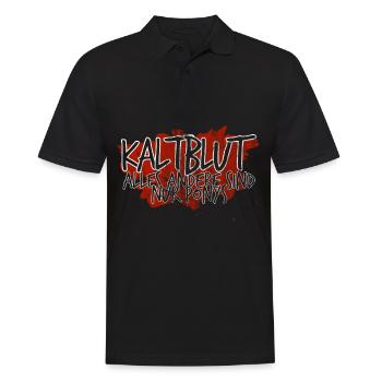 Kaltblut 150% Pferd | Reiter Stall Geschenk - Männer Poloshirt - Schwarz - Vorne - Kai (181cm)