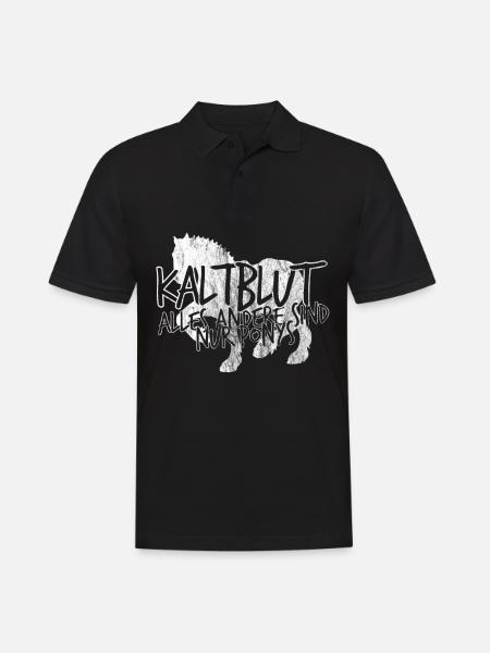 Kaltblut 150% Pferd | Reiter Stall Geschenk - Männer Poloshirt - Schwarz