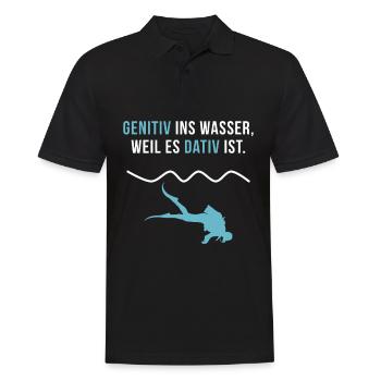 Taucher Lustig Tauchen Prüfung Abzeichen Geschenk - Männer Poloshirt - Schwarz - Vorne - Kai (181cm)