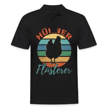 Hühner Flüsterer Huhn Lustig Hühnerstall Geschenk - Männer Poloshirt - Schwarz - Vorne - Kai (181cm)