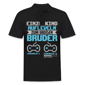 Bruder Zocker Gamer Gaming Geek Geschenk Süß - Männer Poloshirt - Schwarz - Vorne - Kai (181cm)
