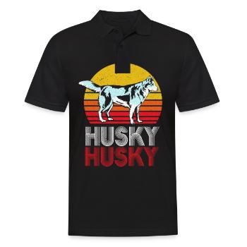 Husky - Männer Poloshirt - Schwarz - Vorne - Kai (181cm)