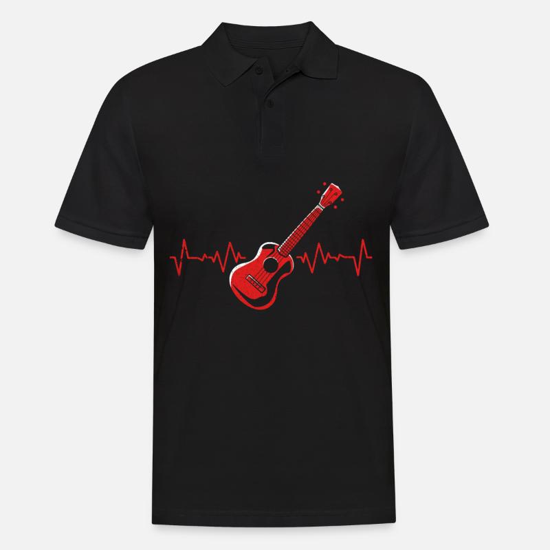 Gitarre - Männer Poloshirt - Schwarz