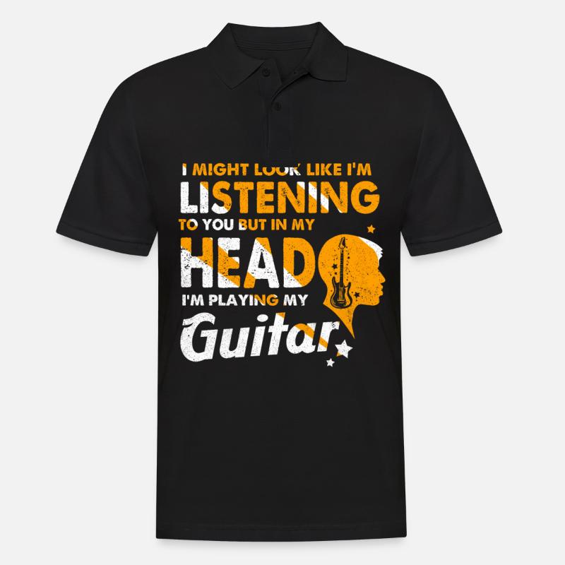 Gitarre - Männer Poloshirt - Schwarz