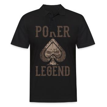 POKER LEGEND Casino Card Player Gift - Men's Polo Shirt - black - Front - Kai (181cm)