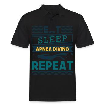 APNOE EAT SLEEP freediver snorkeler gift - Men's Polo Shirt - black - Front - Kai (181cm)