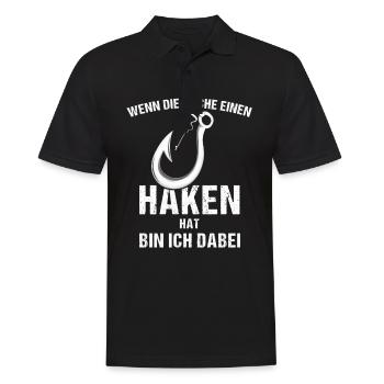 Angler Lustiger Spruch Geschenk Haken - Männer Poloshirt - Schwarz - Vorne - Kai (181cm)