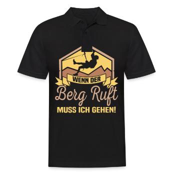 Berg Bergluft Lustig Spruch Geschenk Wandern Retro - Männer Poloshirt - Schwarz - Vorne - Kai (181cm)