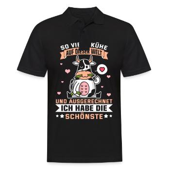 Drôle vache de boeuf sort agriculteur cadeau Geek - Polo Homme - noir - Devant - Kai (181cm)