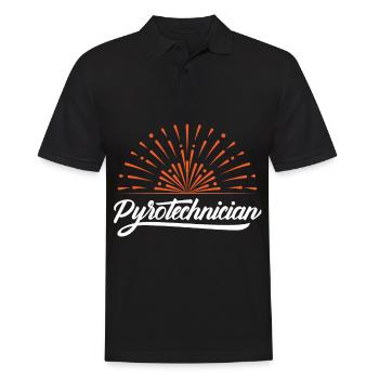 PYROTECHNICIAN PYRO Feuerwerk Neujahr Pyrotechnik - Männer Poloshirt - Schwarz - Vorne - Kai (181cm)