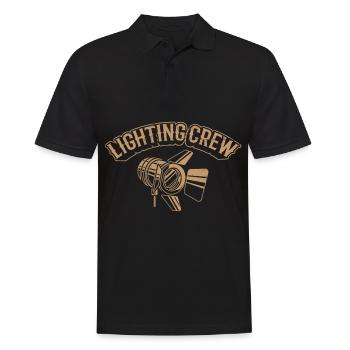 LIGHTING CREW Retro light lighting technician gift - Men's Polo Shirt - black - Front - Kai (181cm)